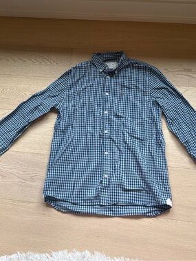 Lacoste Classic Blue Gingham Long-Sleeve Shirt - Men's
